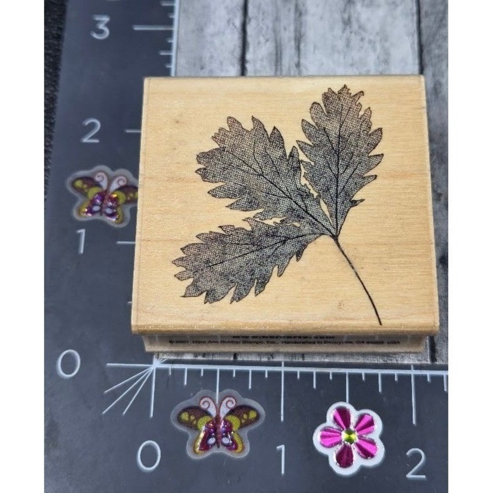 Hero Arts Poetic Leaf Prints E2241 Rubber Stamp Wood #J70